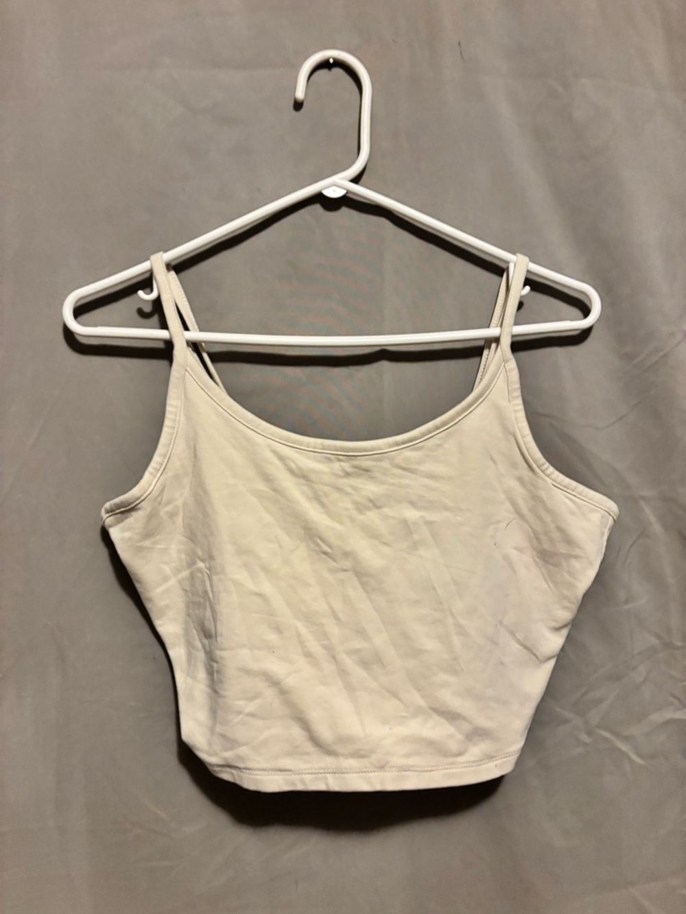 Essentials Cream Spaghetti Strap Cropped Camisole